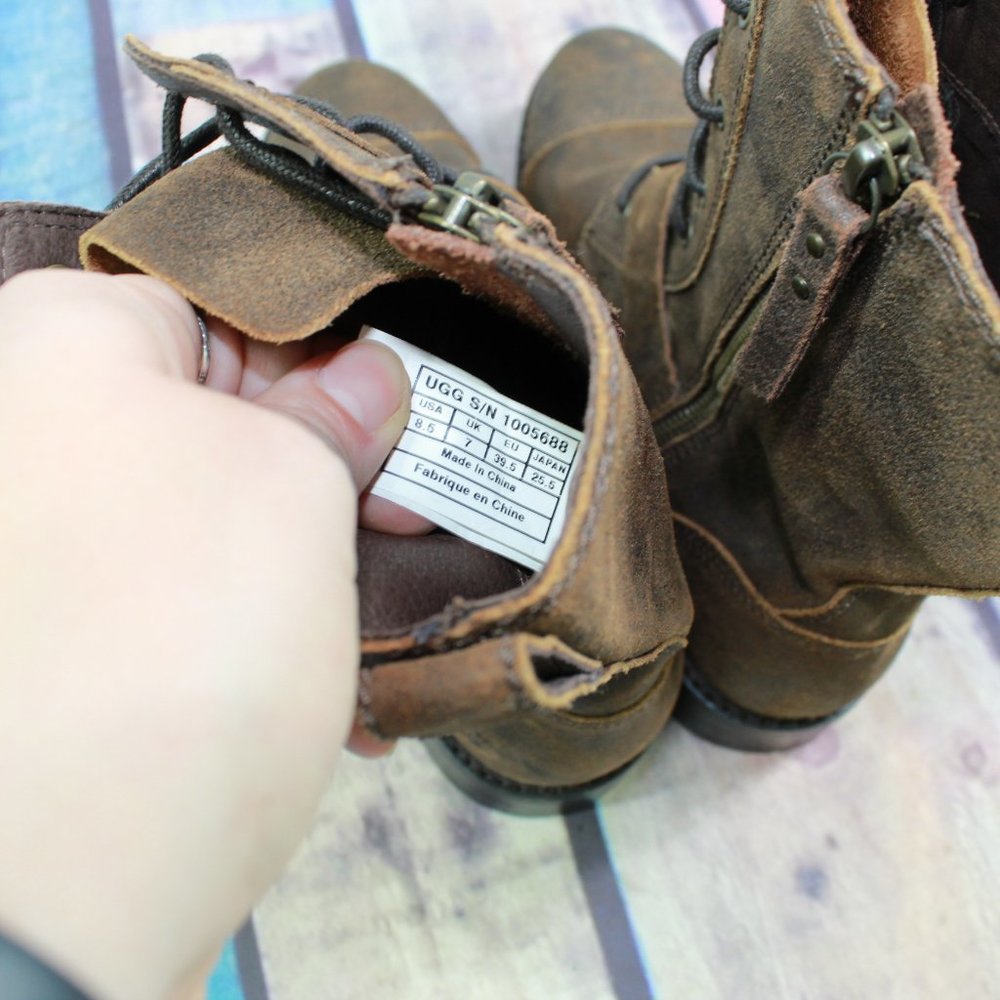 UGG Australia Marela Combat Lace Up Boots Size 8.5 - Picture 9 of 10